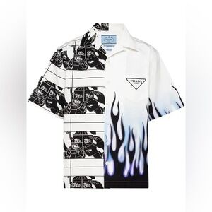 PRADA DOUBLE MATCH HEAVY COTTON SHIRT